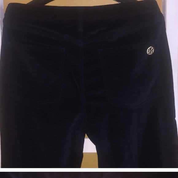 Tory Burch Navy Blue Velvet High Waist Flare - Picture 2 of 8